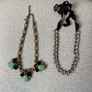 Two J.Crew chunky beaded statement necklaces